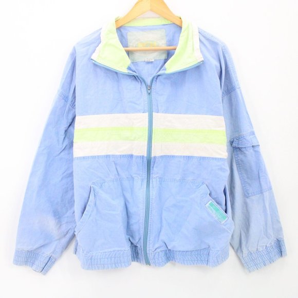 Vintage PCH Jacket Womens Blue Retro Outdoor Cropped Full Zip Size Large L 90's - Picture 1 of 8
